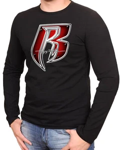 Camiseta negra manga larga Ruff Ryders Logo -593 -LA - Imagen 1 de 2