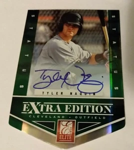 2012 TYLER NAQUIN Elite Extra Edition Status GREEN Die-Cut Signatures /25  AUTO - Picture 1 of 2