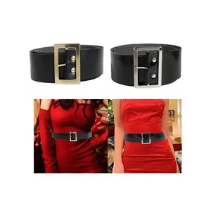 Christmas Santa Belt Costume Belt Metal Buckle Black Pirate Belt for Christmas - Picture 1 of 7