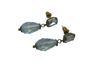 PAIR OF ARTISAN MADE EARRINGS - DANGLE STYLE - LIGHT BLUE - FOR PIERCED EARS - Picture 1 of 3