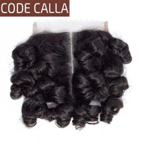 Code Calla federndes lockiges Haar 4*4 Spitzenverschluss malaysisch lockig Mittelteil - Bild 1 von 11