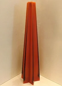 Schwarze Streifen, orange Stern Kerze, Jasmin 14" hoch x 1 1/2" x 3 1/2" - Bild 1 von 2