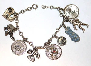 BRACCIALE CHARM ARGENTO 925 7" con 9 CHARMS - BELLO - Foto 1 di 3