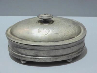 -BOITE A SAVON ETAIN Fin XIXe SIMPSON HALL MILLER & Co QUADRUPLE PLATE    D - Photo 1/4