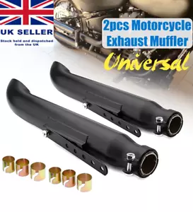 Set 2x Exhaust for Honda Shadow VT 600/ 125 C TO3 Slash Cut Turn Out Chop Rat - Picture 1 of 6