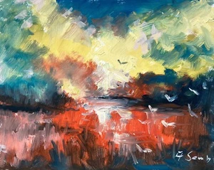 "Sunset Reflections" – Original Oil Painting on Canvas by Andrew Semberecki - Picture 1 of 4