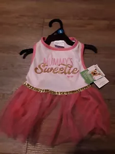 NEU ROSA HUNDEKLEID MIT "MUMMY'S SWEETIE" GR. S VON WAG A TUDE Hundekleidung - Bild 1 von 3