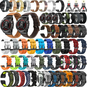 Leather/Silicone/Nylon Loop Watch Band Strap For Garmin Fenix 7 6 5 Plus S62 S60