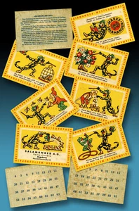 SALAMANDER LURCHI ZAUBERZAHLEN KARTENSPIEL SET KOMPLETT 1950er FILIALE AUGSBURG - Bild 1 von 12