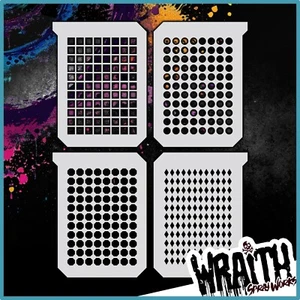 Mini Geo Patterns - Reusable Airbrush Stencil Template - Picture 1 of 7