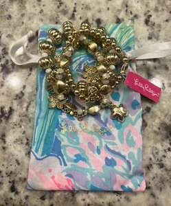 Lilly Pulitzer Tropical Stretch Bangle Bracelet Bundle with gift bag NWT - Picture 1 of 8