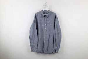 Vtg 90s Ralph Lauren Mens 2XL Faded Custom Fit Gingham Plaid Button Down Shirt - Picture 1 of 11