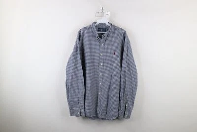 Vtg 90s Ralph Lauren Mens 2XL Faded Custom Fit Gingham Plaid Button Down Shirt - Image 1 of 4