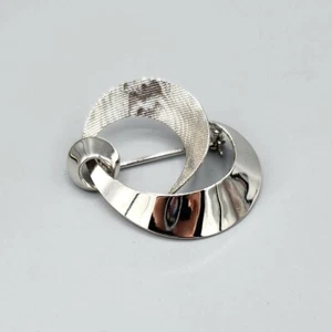 Broche nudo vintage de plata esterlina con textura pulida arte moderno DuBerry 3,8 g - Imagen 1 de 12