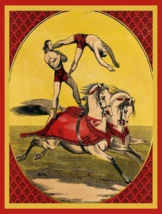 9548.Decoration Poster.Room Wall art.Home decor.Victorian Circus acrobats.Horses - Picture 1 of 1