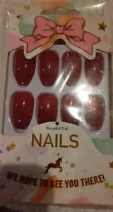 Fstrend GLUE-On Nails Active Length Jelly Wine Red - Picture 1 of 2