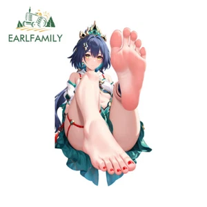 EARLFAMILY 5.1" Cute Anime Girl Sexy Feet Waifu Car Decals Auto Body Stickers - Picture 1 of 4