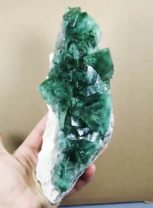 Cubo verde transparente de partículas más grandes raras muestra mineral de cristal de fluorita - Imagen 1 de 10