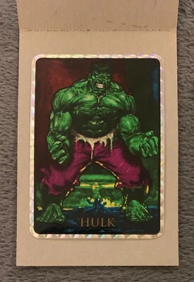 1992 MARVEL MASTERPIECES HULK #32 PRISM VENDING MACHINE STICKER COMIC CARD - Image 1 of 3