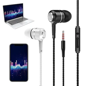 3.5mm Quality Stereo In Ear Microphone Wired Headphones For Phone PC Earphone - Bild 1 von 13