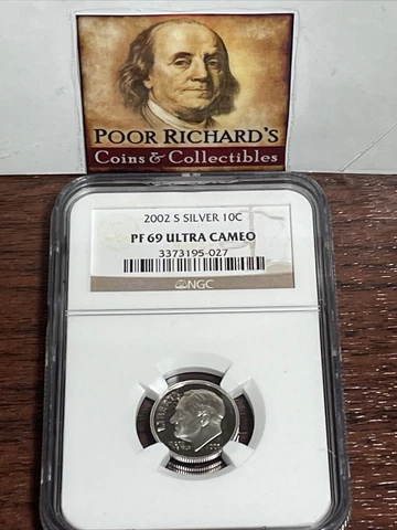 2002 S NGC Certified SILVER PF69 Ultra Cameo Roosevelt Dime SD1057 Cover