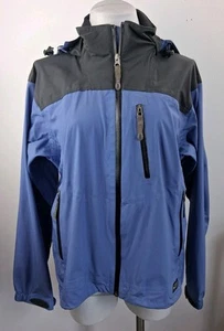 REI Elements Jacke Damen Gr. Large blau schwarz Wandern Outdoor Kapuze Full Zip - Bild 1 von 16