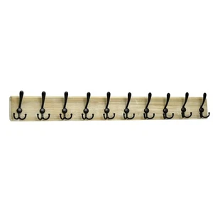 Rustic Large Wall Mounted Coat Rack - 38.9" Long Solid Wood Wall Coat Rack Ho... - Picture 1 of 6