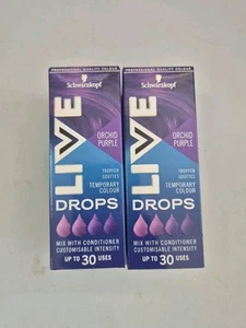 Schwarzkopf LIVE Colour Drops Temporary Colour Hair Dye Vegan Orchid Purple X2 - Picture 1 of 4