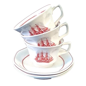 WEDGWOOD FLIEGENDE CLOUD ROST SET 3 KAFFEE TEETASSEN TEETASSEN & UNTERTASSEN ANTIK 2,5 ZOLL H - Bild 1 von 12