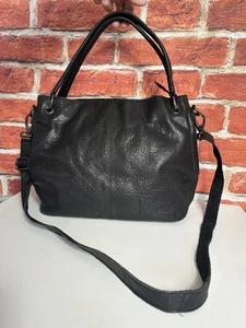 Borsa da lavoro Old West in pelle di bufalo nera tracolla tasche tote bag - Foto 1 di 13