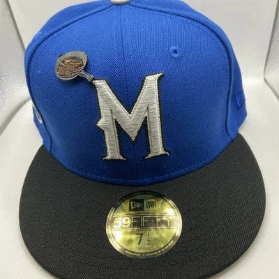 Parche 59FIFTY Gorra Ajustada Azul 7 1/2 New Era Milwaukee Brewers County Stadium Foto 1 de 4