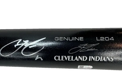 Bate firmado a mano por Francisco Lindor MLB de los Indios ST firma con certificado de autenticidad Foto 1 de 4