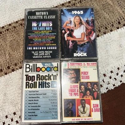 LOT 4 CASSETTE TAPES 60s Rock R&B Compilations Rare Yardbirds Byrds Wonder More - Image 1 of 4