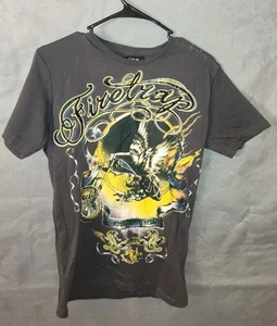 Firetrap UK Chopster Highway to Hell T-shirt M Gray New Vintage - Picture 1 of 4