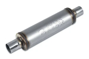 Street Max - SM10414 4" Round Body Muffler - 2" Center In / 2" Center Out - Foto 1 di 4