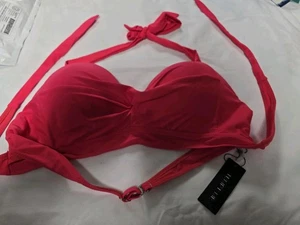 NWT Tempt Me Halter Neck Bikini Top Coral Red Padded Women's Size XXL - Picture 1 of 6