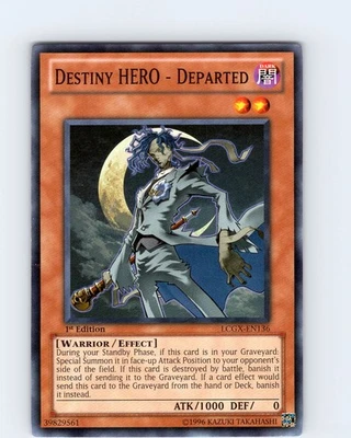 Yu-Gi-Oh TCG Destiny HERO - Departed LCGX-EN136 1st Edition Common Card NM - Image 1 of 2