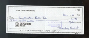 Stan Musial Autographed Signed Check " Southeastern Bell " - Picture 1 of 1