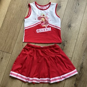 Vintage Y2K Strawberry Shortcake Cheerleader Cheer Outfit Tanktop & Skorts Set 6X - Bild 1 von 10