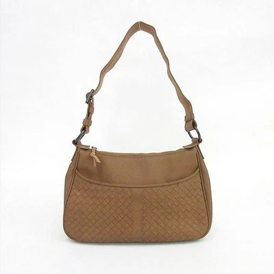 Bolso de Hombro Bottega Veneta Intrecciato Marrón PVC De Colección Auténtico Foto 1 de 4