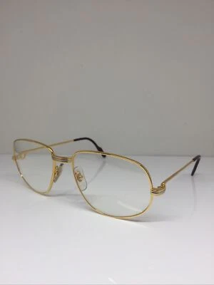 New Vintage Cartier Romance Eyeglasses LC c. Shiny Gold 56-18mm 96517510 France - Image 1 of 4