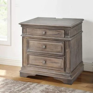 Steve Silver Nightstand 28"x17"x39" Single Rectangle Wood Distressed Driftwood - Picture 1 of 7