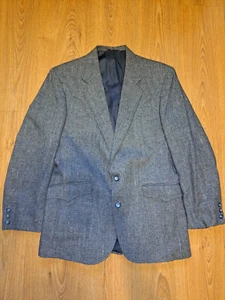 WESTERN TWEED Circle S Sport Coat Mens 42R Gray Wool Blazer Sport Coat Rodeo - Picture 1 of 14