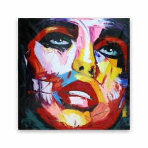 Pintura al óleo grande niña moderna sobre lienzo decoración del hogar artesanías decoración de pared 24" - Imagen 1 de 4