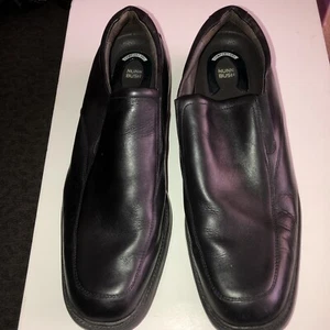 Mens NUNN BUSH LEATHER Slip On Black Shoes Size 14 M Comfort Gel - Picture 1 of 9