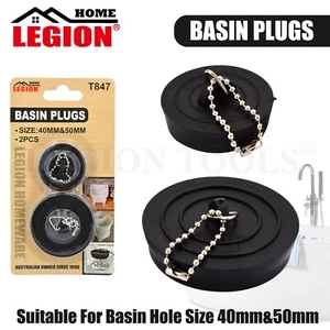 Multi Fit Plug Bath Sink 40mm/50 mm Basin Plug Easy Squeeze Lift Combined Pack - Picture 1 of 5