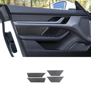 4Pcs Carbon Fiber Interior Door Speaker Side Cover Trim For Porsche Taycan - Picture 1 of 15