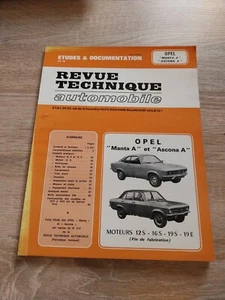 REVUE TECHNIQUE OPEL MANTA ASCONA A 1200 1600 1900 S 12 16 19 S E Rallye Srl L - Picture 1 of 15