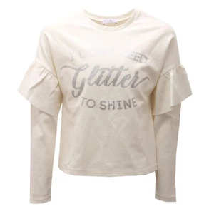 5369AE maglia bimba girl ELSY ivory heavy viscose t-shirt kid - Picture 1 of 4