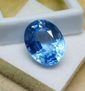 Earth Mined Superb Light Blue Aquamarine 11 Ct Approx. Oval Shape Gemstone - Picture 1 of 7